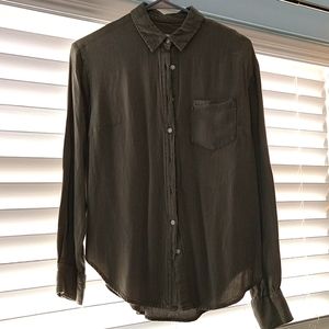 A New Day hunter green button-up